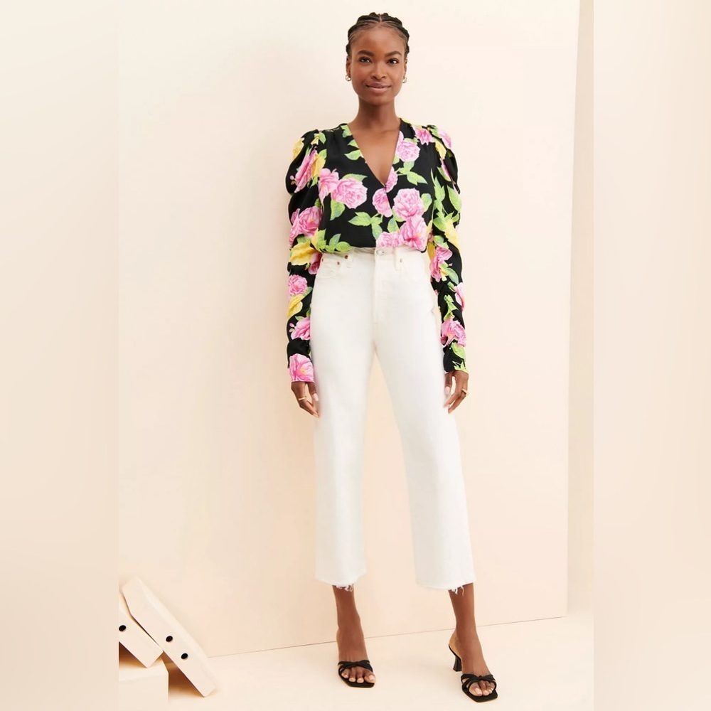 Afrm | Danna Surplice Bodysuit Anthropologie Floral Various Sizes Available - Picture 4 of 10
